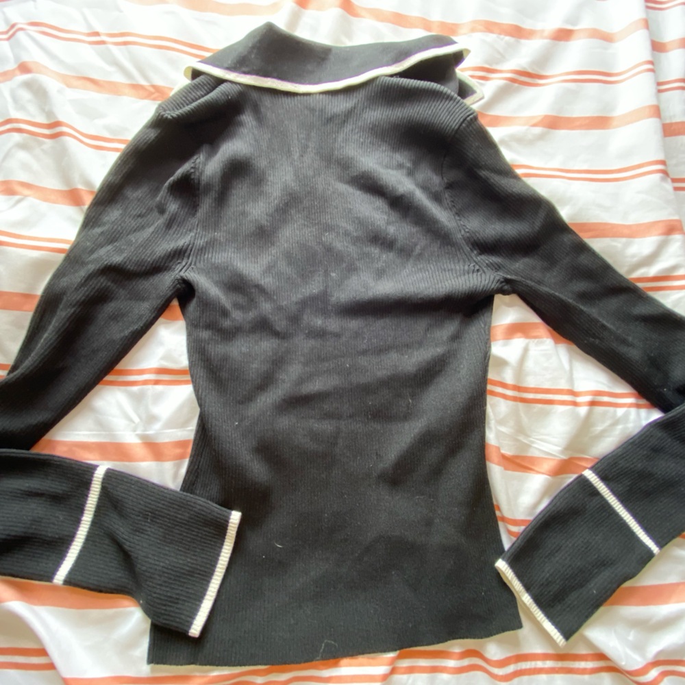 Express Black Pullover with White Accents